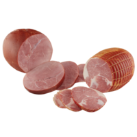 Freshly Sliced. boligna Ham cut out isolated transparent background png