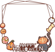 Halloween scary frame on transparent background. png