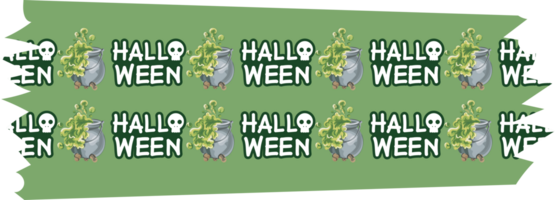 Halloween washi tape on transparent background. png