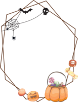 Halloween scary frame on transparent background. png