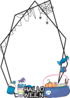 Halloween scary frame on transparent background. png