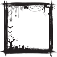 Halloween scary frame on transparent background. png