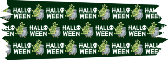 Halloween washi tape on transparent background. png