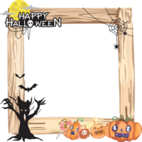 Halloween scary frame on transparent background. png