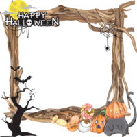 Halloween scary frame on transparent background. png