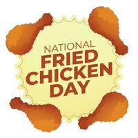 National Fried Chicken Day design template good for celebration usage. fried chicken vector image. flat design. vector eps 10.