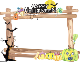 Halloween scary frame on transparent background. png