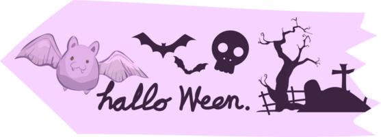 Halloween washi tape on transparent background. png