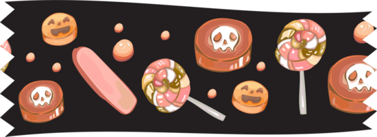 halloween washi tejp på transparent bakgrund. png