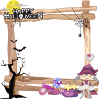 Halloween scary frame on transparent background. png