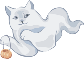 Halloween cute ghost on transparent background. png