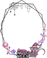 Halloween scary frame on transparent background. png