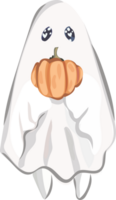 Halloween cute ghost on transparent background. png