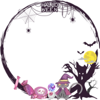 Halloween scary frame on transparent background. png