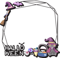 Halloween scary frame on transparent background. png