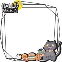 Halloween scary frame on transparent background. png