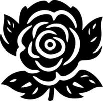 Rosa - negro y blanco aislado icono - vector ilustración