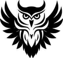 Owl - Black and White Isolated Icon - Vector illustration