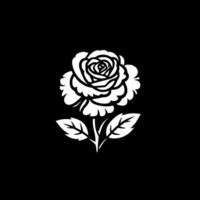 Rosa - negro y blanco aislado icono - vector ilustración