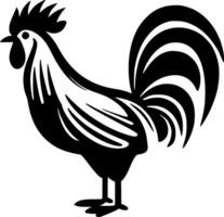 Rooster, Black and White Vector illustration