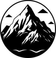 Mountains - Black and White Isolated Icon - Vector illustration