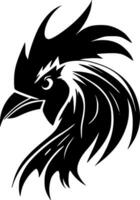 Rooster, Black and White Vector illustration