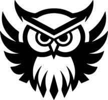 Owl - Black and White Isolated Icon - Vector illustration