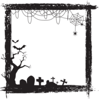 Halloween scary frame on transparent background. png