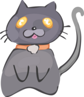 Halloween cute cat on transparent background. png