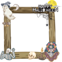 Halloween Rahmen mit hölzern. png