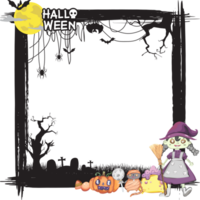 Halloween pauroso telaio su trasparente sfondo. png