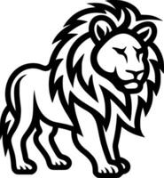 león - negro y blanco aislado icono - vector ilustración