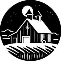 Farm - Black and White Isolated Icon - Vector illustration