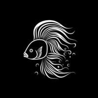 Fish, Black and White Vector illustration