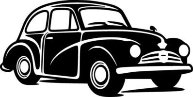 coche - negro y blanco aislado icono - vector ilustración