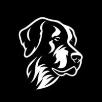 perro - negro y blanco aislado icono - vector ilustración