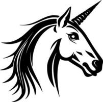 Unicorn, Black and White Vector illustration