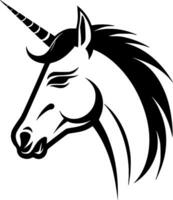 unicornio - negro y blanco aislado icono - vector ilustración