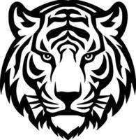 Tigre - negro y blanco aislado icono - vector ilustración