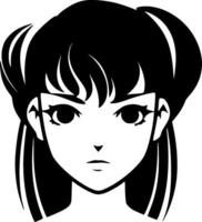 anime - negro y blanco aislado icono - vector ilustración