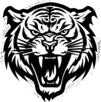 Tigre - negro y blanco aislado icono - vector ilustración