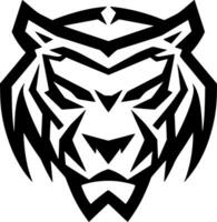 Tiger - Black and White Isolated Icon - Vector illustration