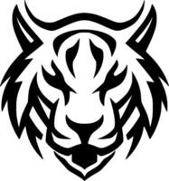 Tigre - negro y blanco aislado icono - vector ilustración