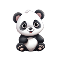 Karikatur Stil Panda künstlerisch süß Panda Bär Nein Hintergrund perfekt zum drucken auf Nachfrage Fan-Shop ai generativ png