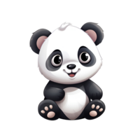 Cartoon Style Panda Artistic Cute Panda Bear No Background Perfect for Print on Demand Merchandise AI Generative png