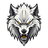 Cartoon Style Wolf No Background Applicable to any context Perfect for Print on Demand Merchandise AI Generative png