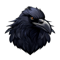 Raven Artistic Cartoon Style No Background Perfect for Print on Demand Merchandise AI Generative png