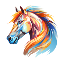 Artistic Style Horse Painting Drawing Cartoon Horse No Background Perfect for Print on Demand Merchandise AI Generativve png