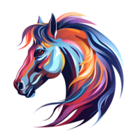 Artistic Style Horse Painting Drawing Cartoon Horse No Background Perfect for Print on Demand Merchandise AI Generativve png