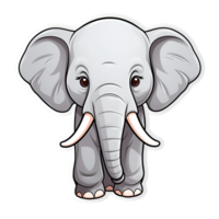 Cartoon Style Elephant Cute Baby Elephant No Background Perfect for Print On Demand Merchandise AI Generativev png